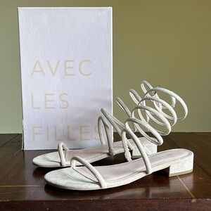 New in box - AVEC LES FILLES Caila Ankle Wrap Sandal in Pink Champagne - 9